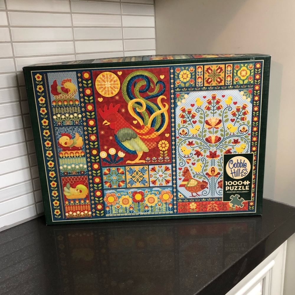 🐔Cobble Hill Scandi Chicken Quilt 1000 piece puzzle